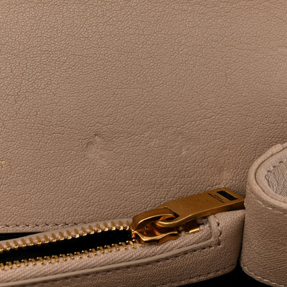 Saint Laurent Sheepskin Matelasse Chevron Monogram Medium College Bag Dark Beige 11 of 11