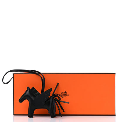 Hermes Milo Lambskin Grigri Rodeo Pegase Horse Bag Charm PM So Black 5 of 5
