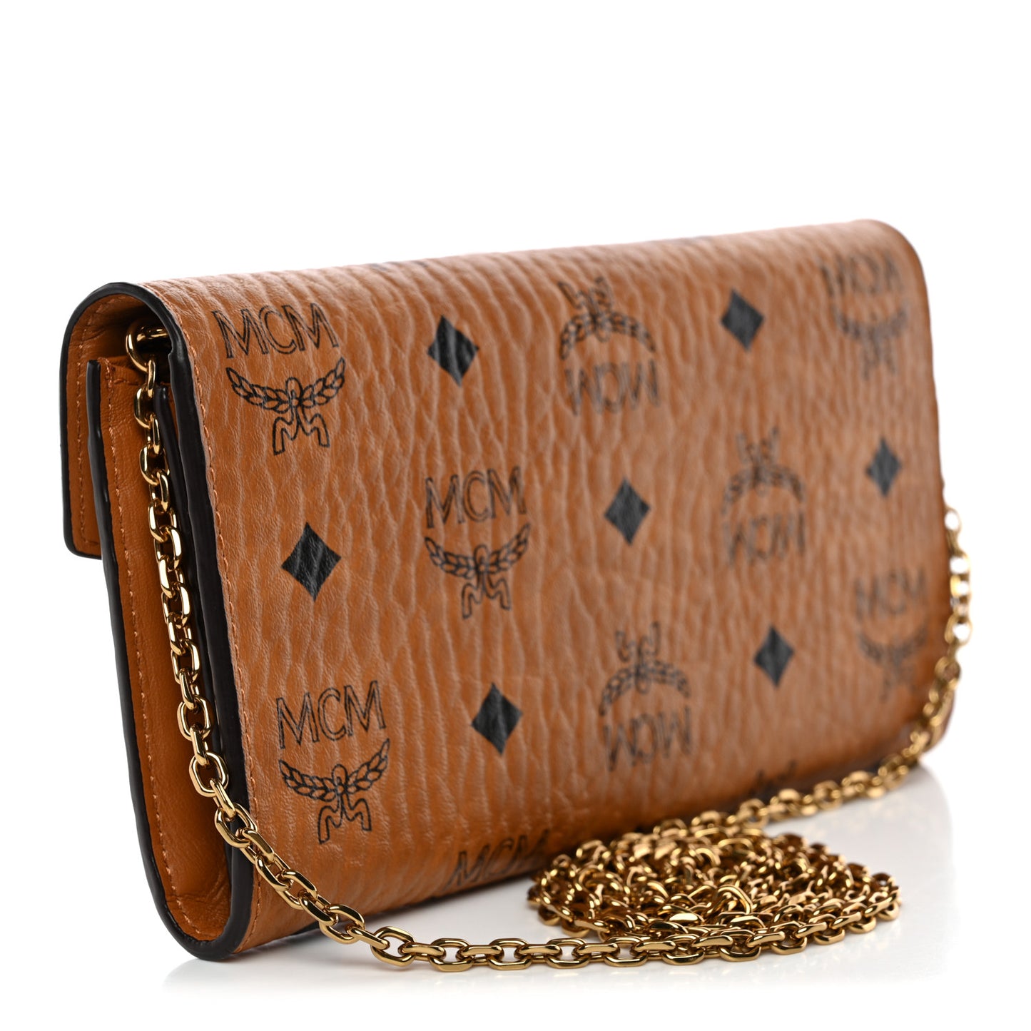 Visetos Studded Patricia Wallet On Chain Cognac
