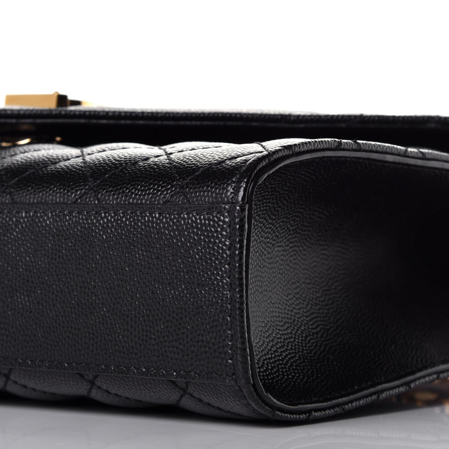 Saint Laurent Grain De Poudre Textured Mixed Matelasse Triquilt Medium Monogram Satchel Black 7 of 7
