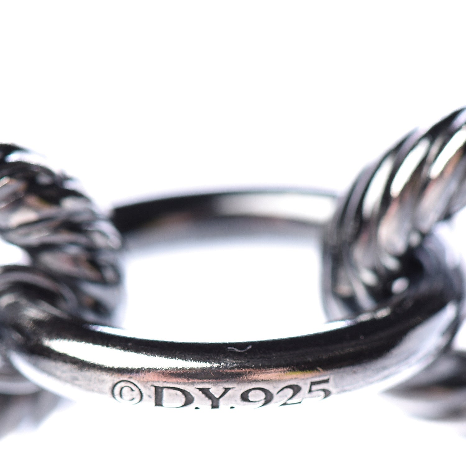 David Yurman Sterling Silver 18K Yellow Gold Large Oval Link Necklace 5 of 6