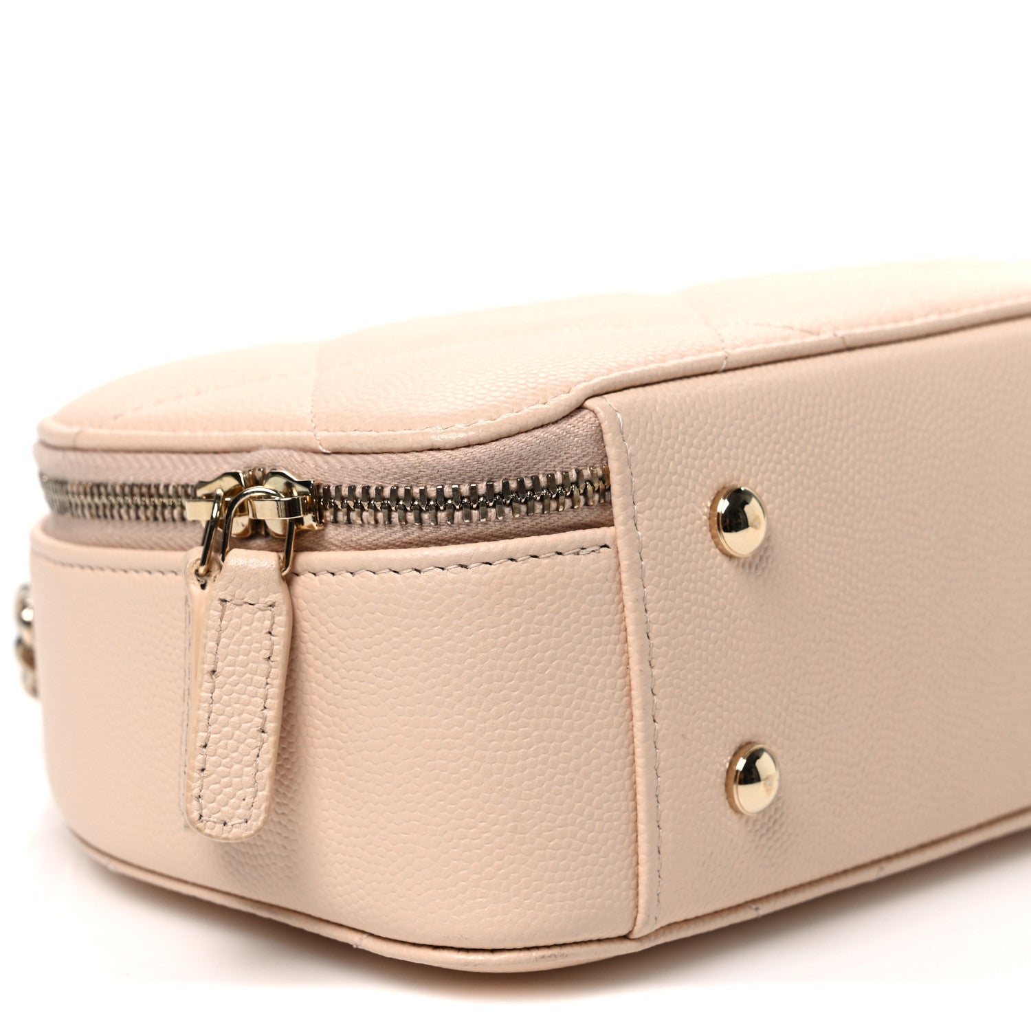 Chanel Grained Calfskin Quilted Top Handle Chain Clutch Beige 9 of 11