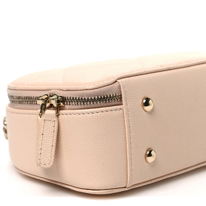 Chanel Grained Calfskin Quilted Top Handle Chain Clutch Beige 9 of 11