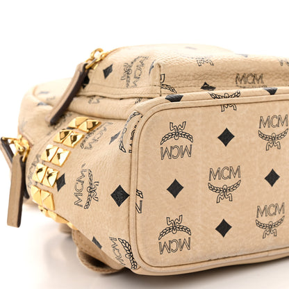 MCM Visetos Side Stud Mini Stark Backpack Beige 8 of 11