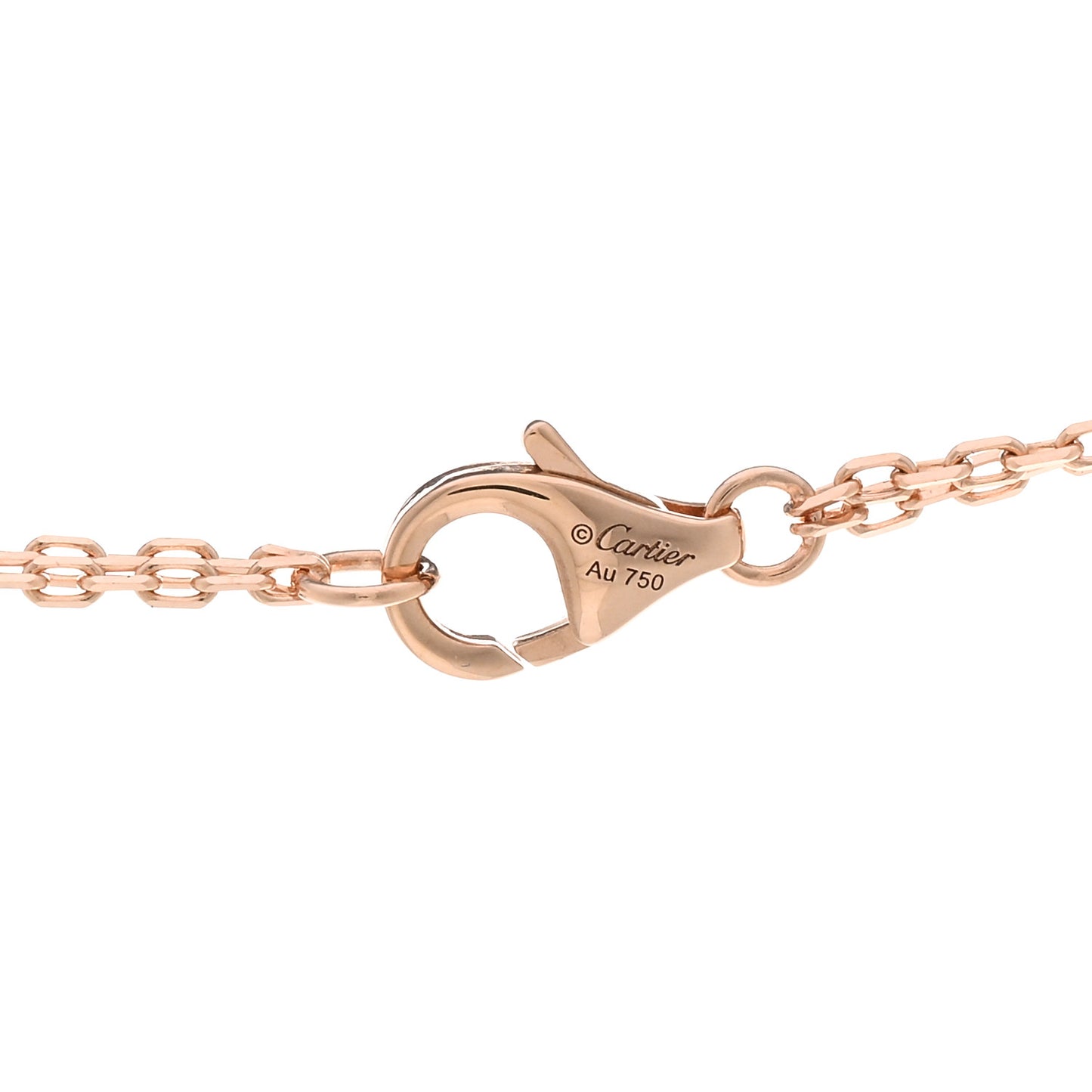18K Pink Gold 2 Diamond LOVE Necklace