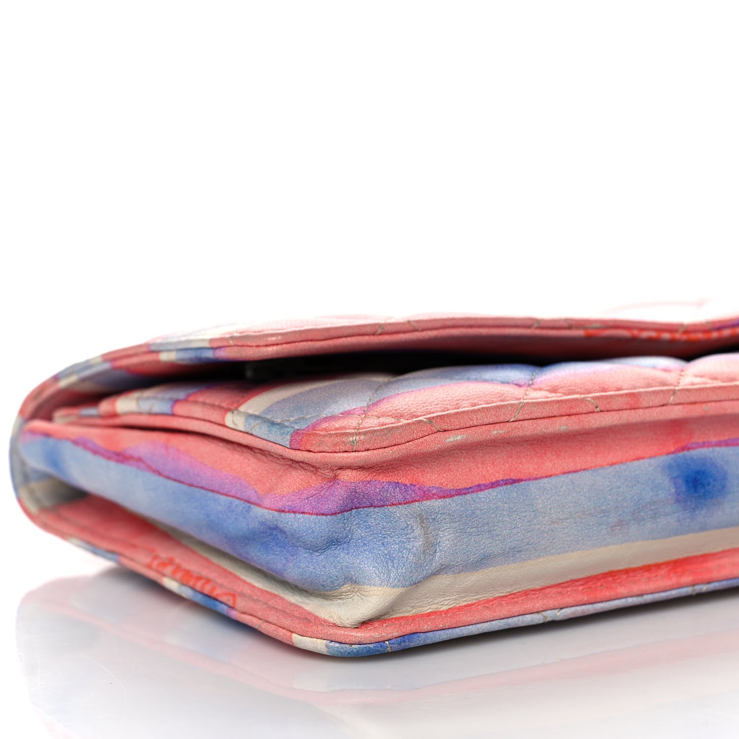 Chanel Lambskin Quilted Wallet On Chain WOC Multicolor 9 of 10