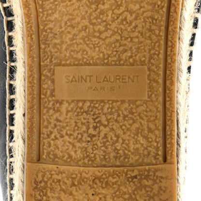Saint Laurent Lambskin Monogram Espadrilles 37.5 Black 6 of 10