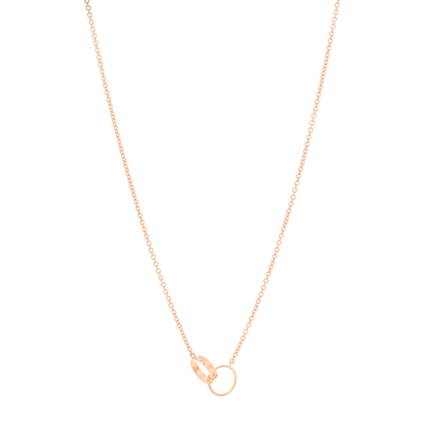 18K Pink Gold Interlocking LOVE Necklace