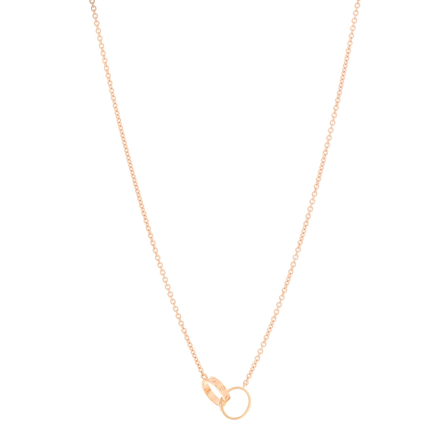 Cartier 18K Pink Gold Interlocking LOVE Necklace 1 of 6