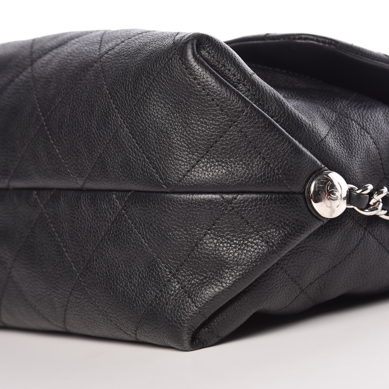Chanel Grained Calfskin Stitched Medium Braided With Style Flap Black 10 of 10