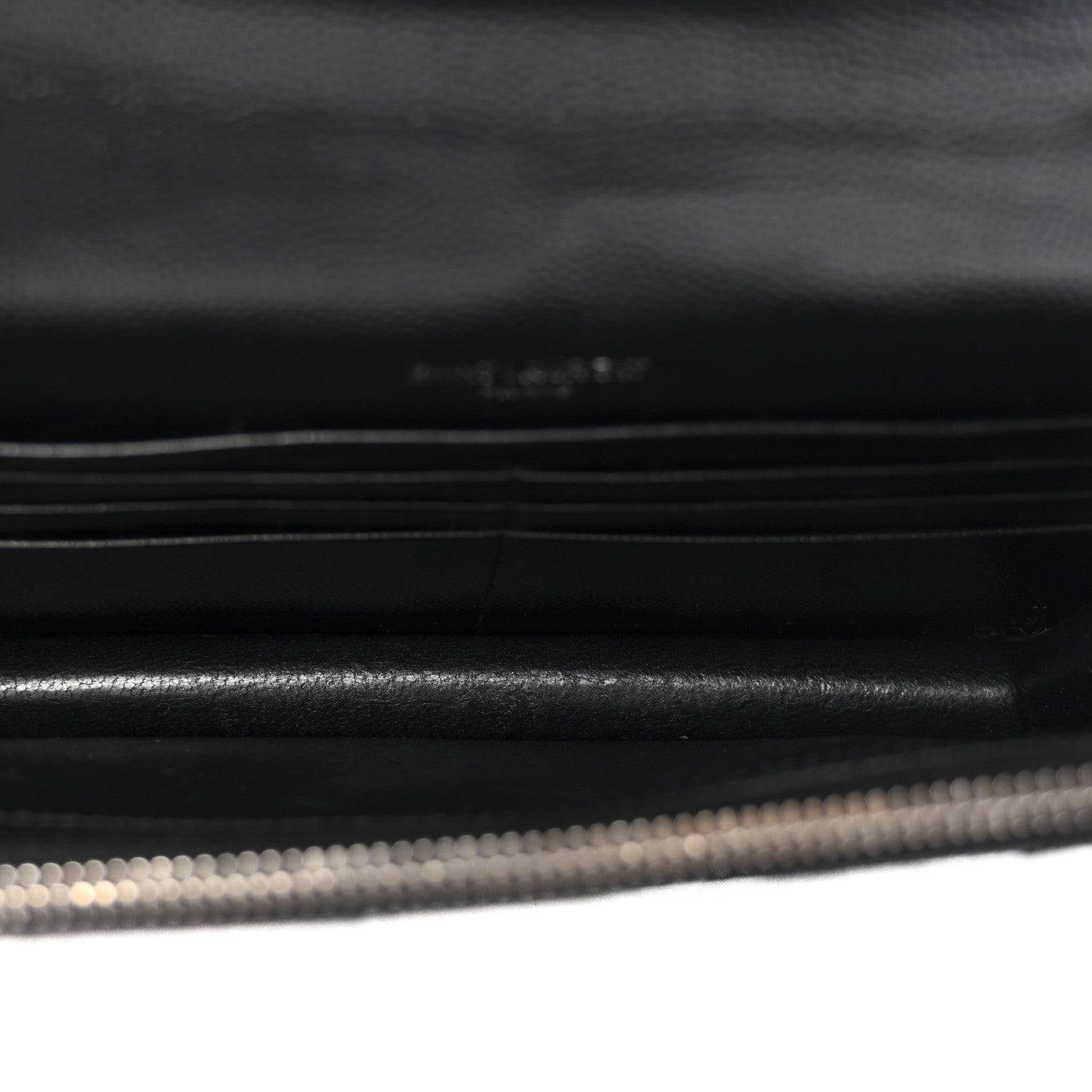 Saint Laurent Grain De Poudre Matelasse Chevron Monogram Envelope Chain Wallet Black 5 of 10