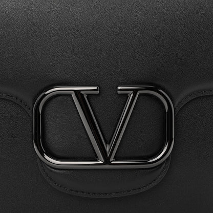 Valentino Garavani Calfskin Monochrome VLogo Loco Flap Shoulder Bag Black 8 of 10