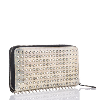 Christian Louboutin Metallic Specchio Panettone Spiked Zip Around Wallet Gold 3 of 7