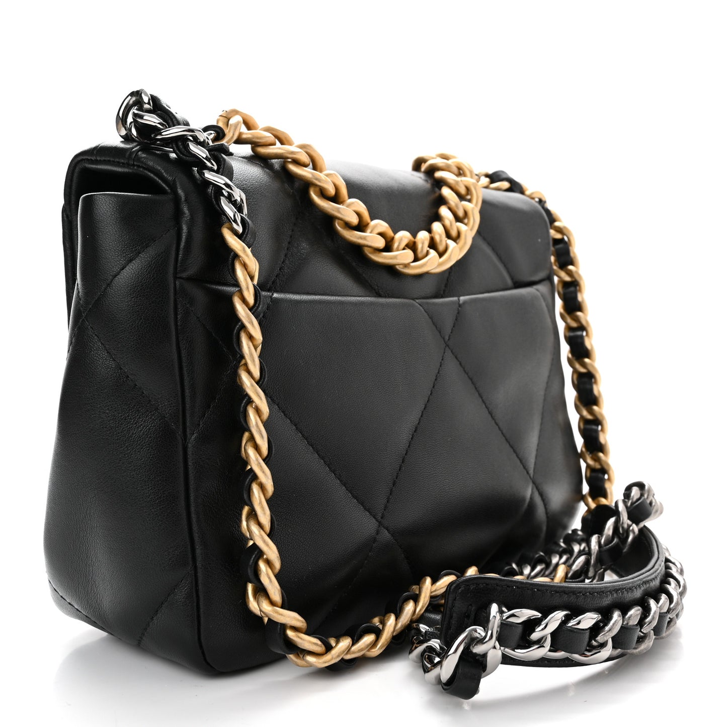 Lambskin Quilted Medium Chanel 19 Flap Black