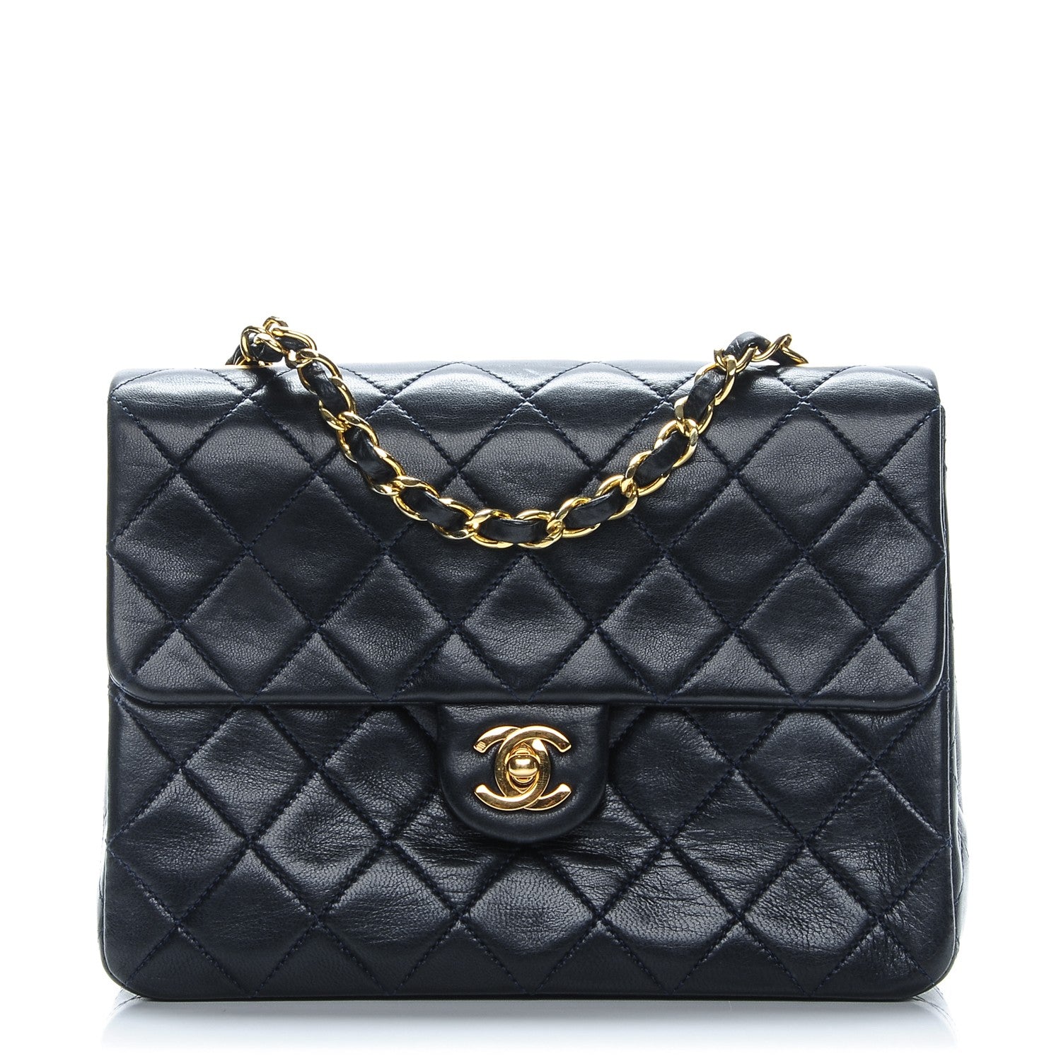 Chanel Lambskin Quilted Small Flap Navy 1 of 8