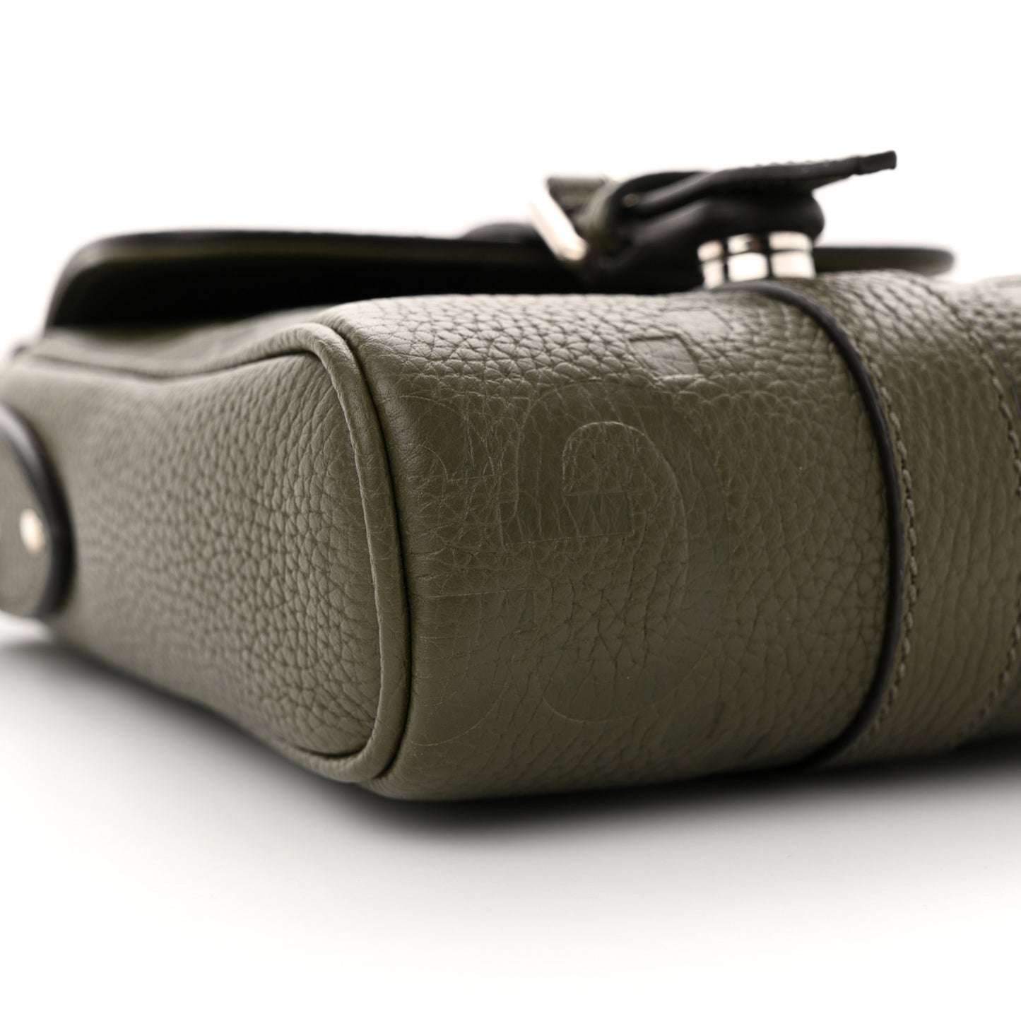 Piuma Calfskin Jumbo GG Embossed Small Messenger Bag Dark Green