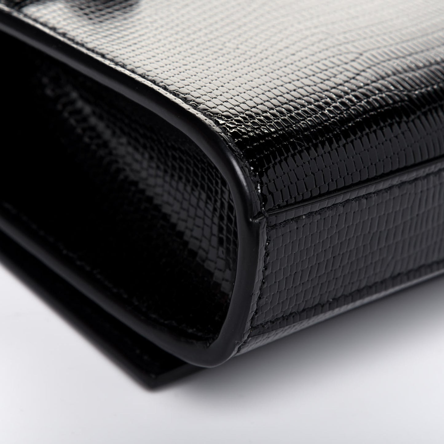 Calfskin Lizard Embossed Monogram Kate Belt Bag Black