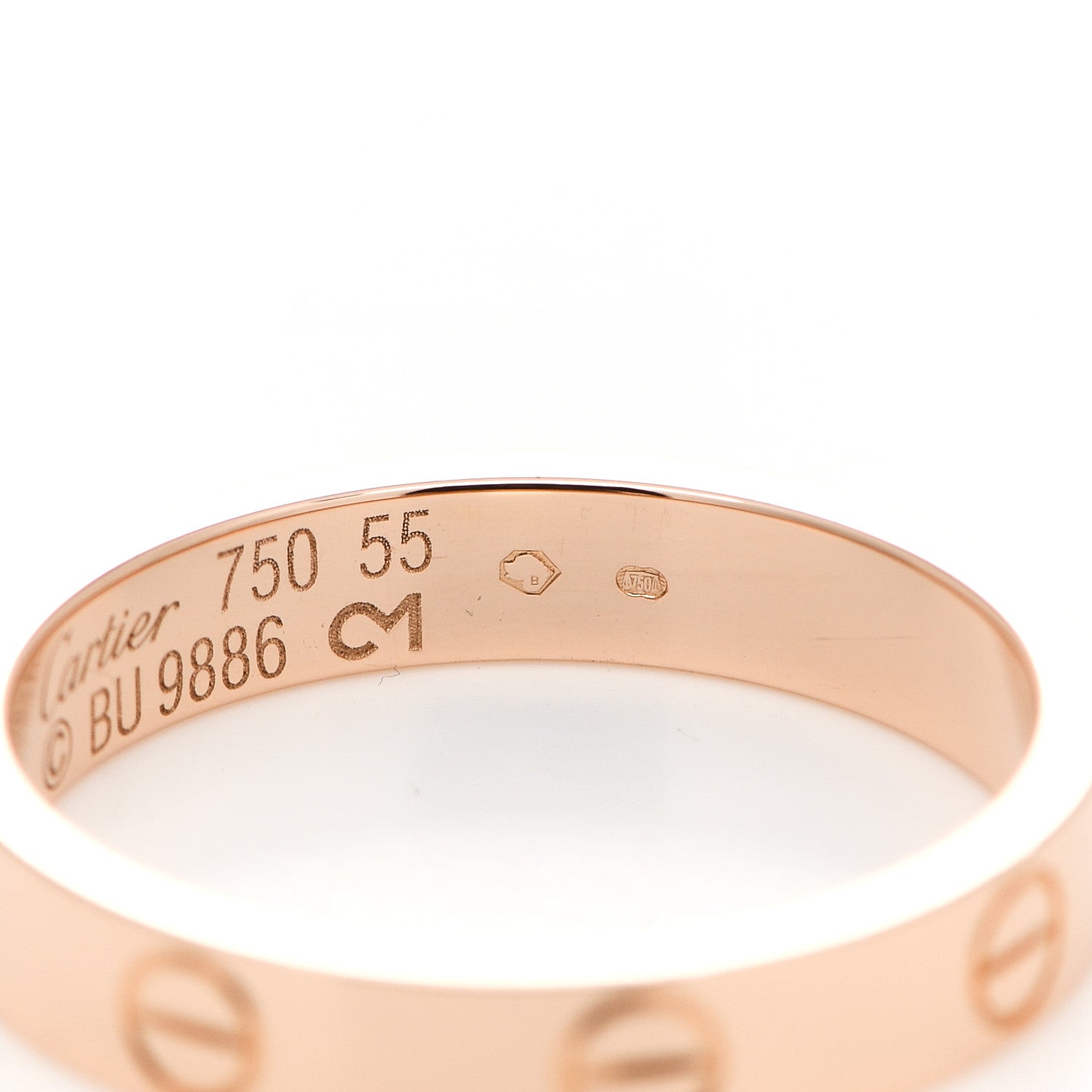 Cartier 18K Pink Gold 3.5mm LOVE Wedding Band Ring 55 7.25 5 of 5