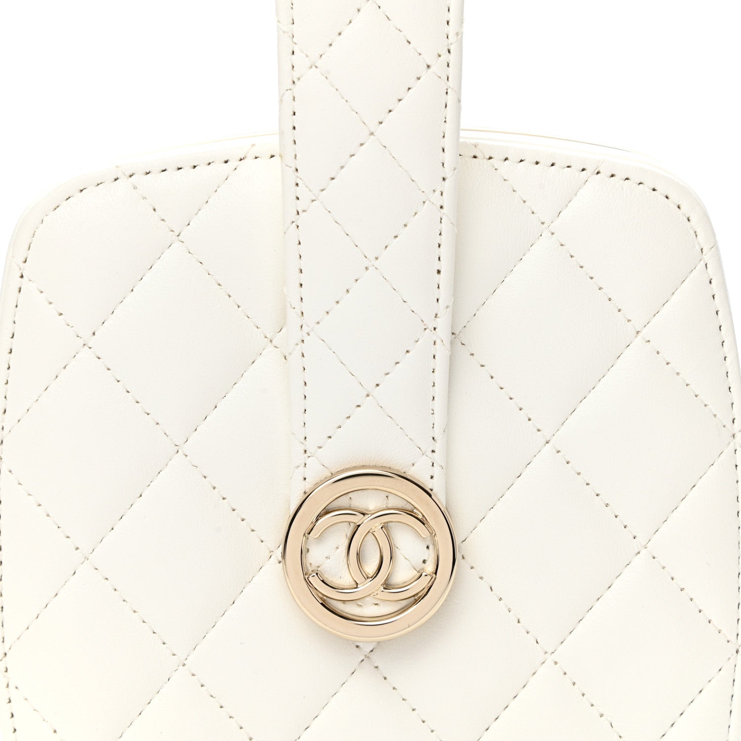 Chanel Lambskin Minaudiere Vanity With Handle White 9 of 12
