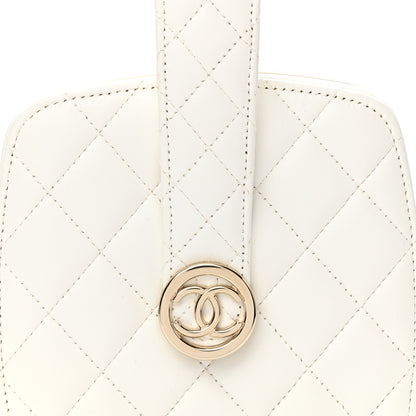 Chanel Lambskin Minaudiere Vanity With Handle White 9 of 12