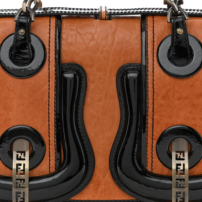 Fendi Nappa Patent B Bag Osso Black 9 of 13