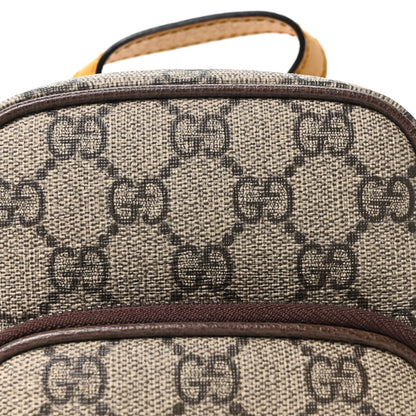 Gucci GG Supreme Monogram Mini Neo Vintage Double Zip Messenger Bag Beige New Acero Crop 8 of 10