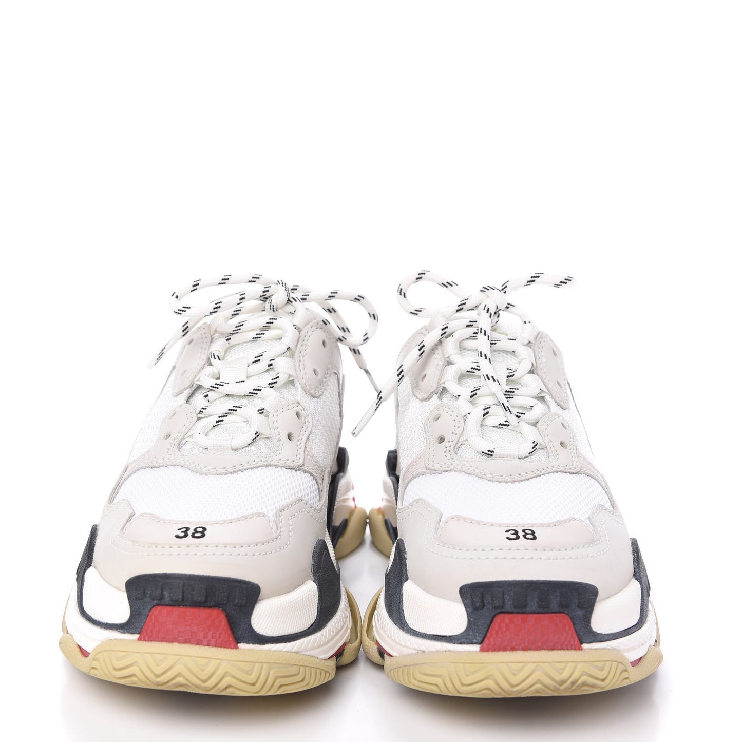 Fabric Mesh Womens Triple S Sneakers 38 Grey Red White