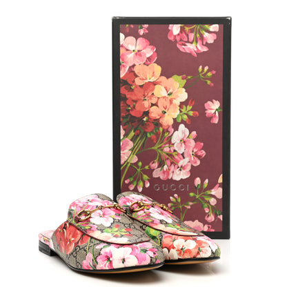 Gucci GG Supreme Monogram Blooms Womens Princetown Slippers 40.5 Beige Multicolor Dry Rose 10 of 10