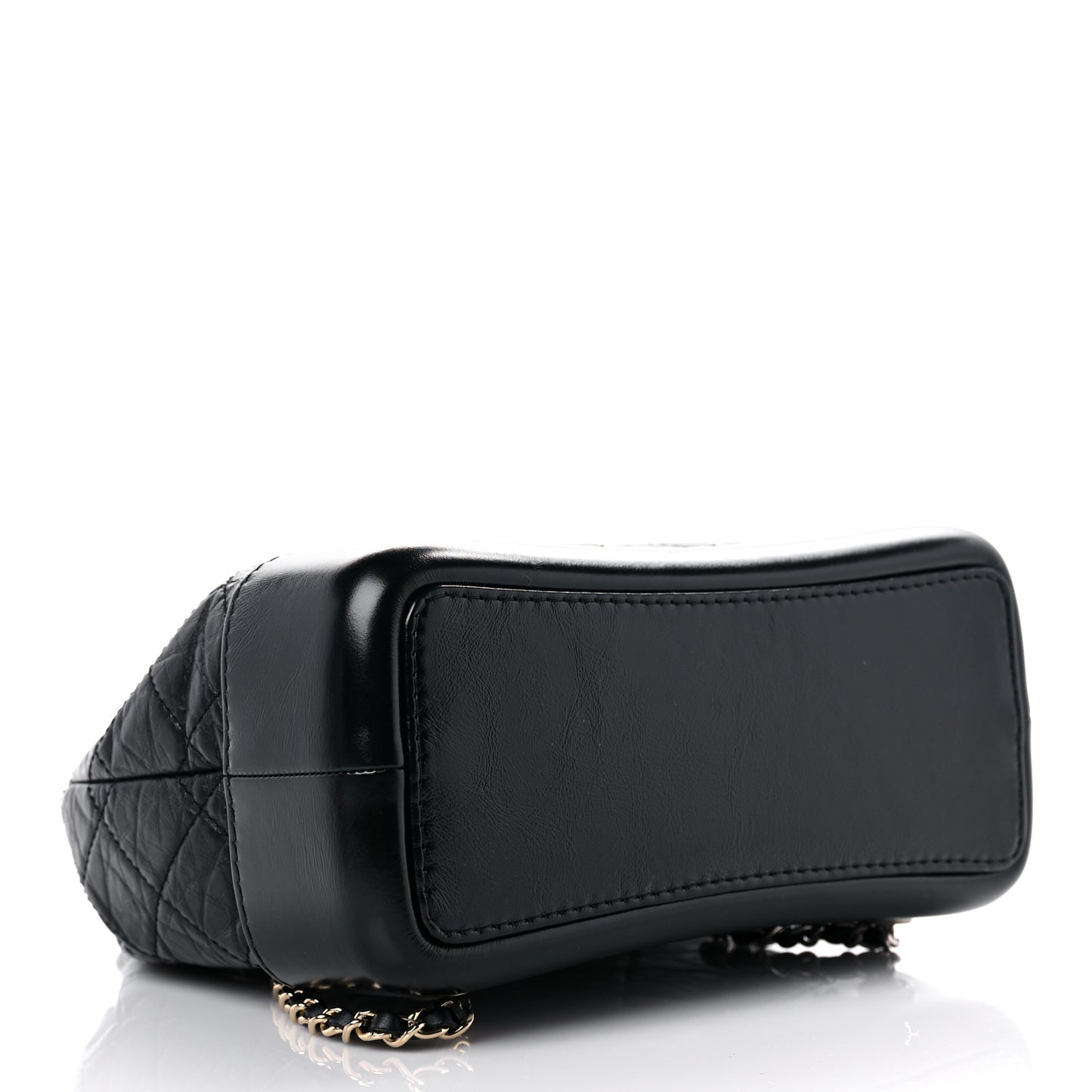 Aged Calfskin Quilted Small Gabrielle Backpack Black