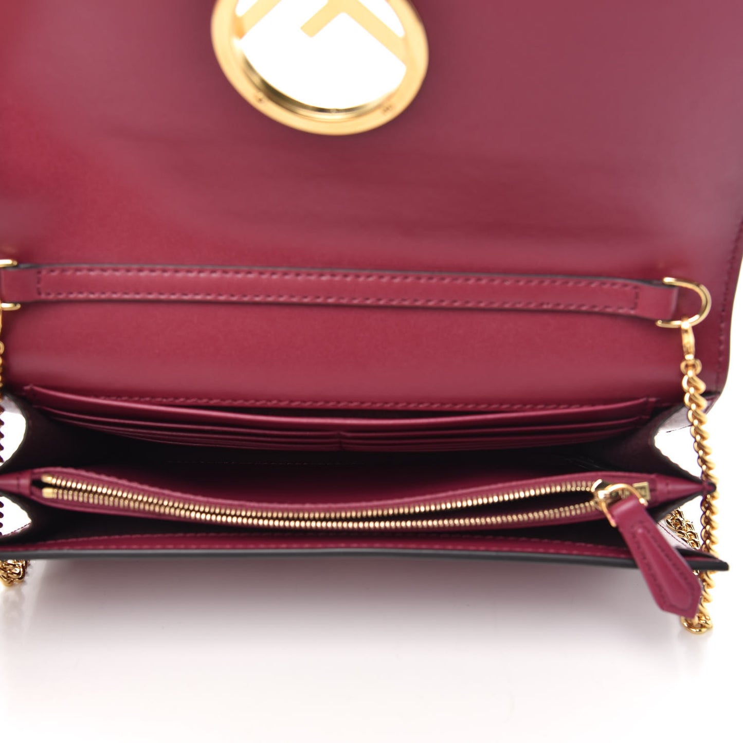 Vitello Liberty Lucido F is Fendi Wallet on Chain Black Cherry