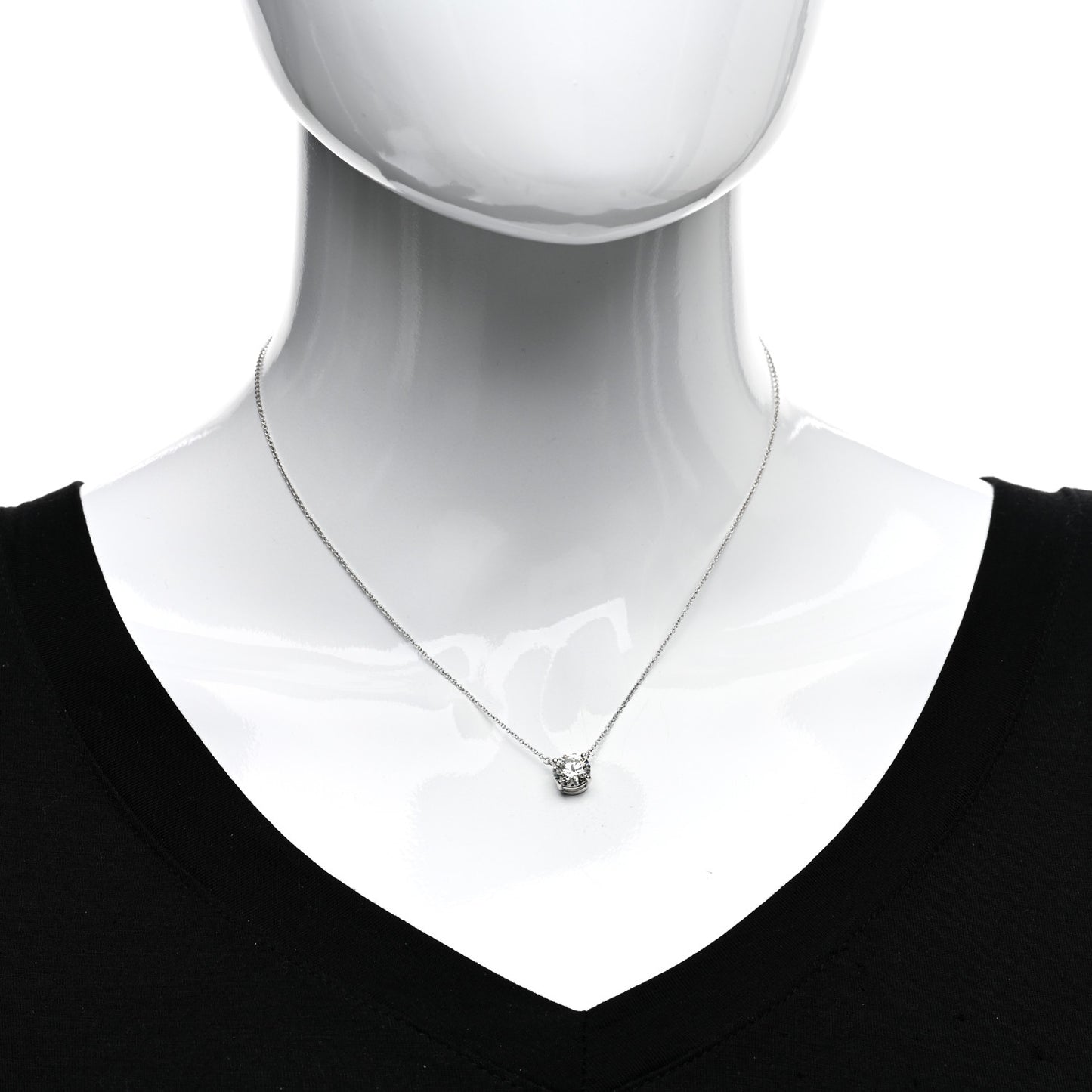 Platinum Diamond 1.83ct Solitaire Pendant Necklace