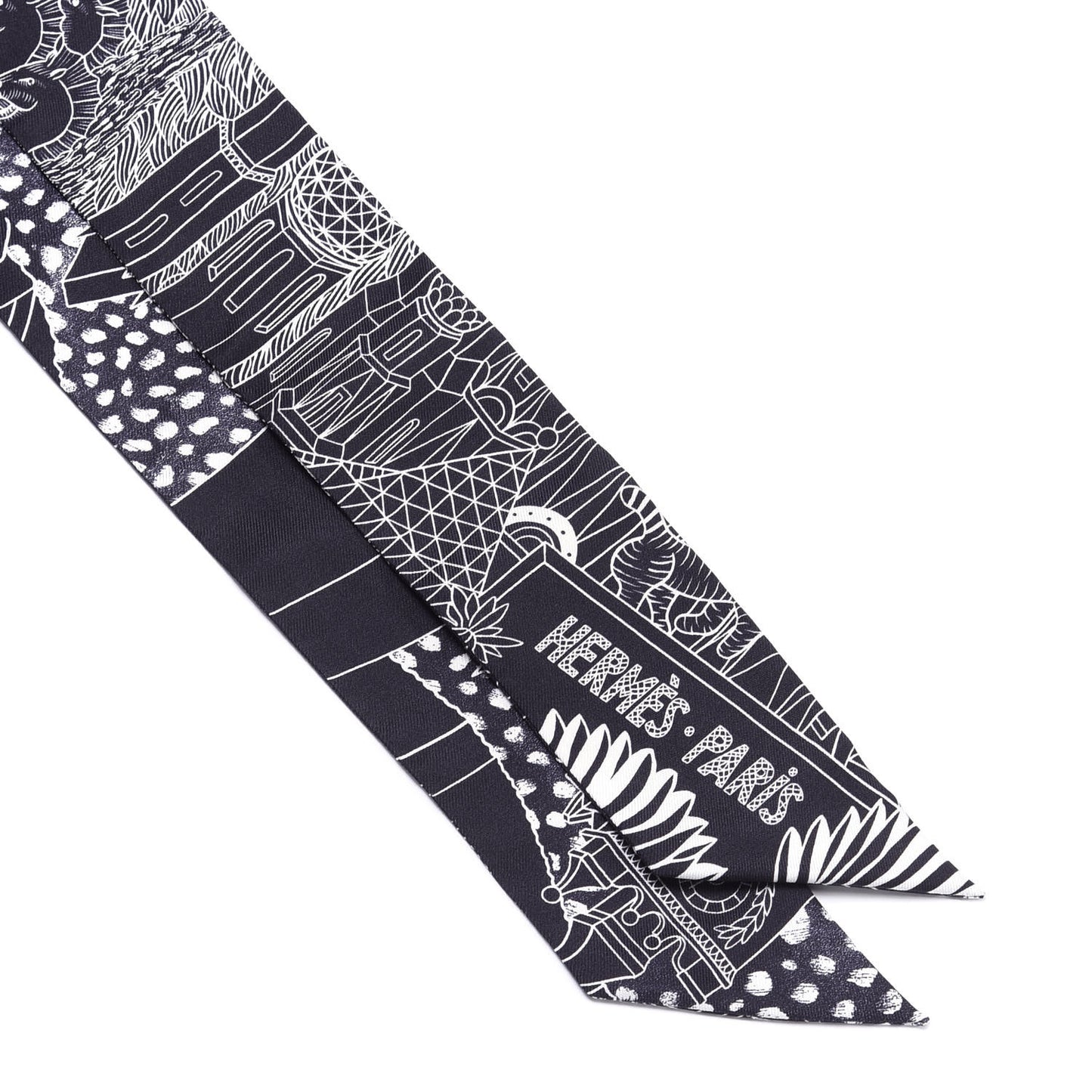 Silk Animapolis Twilly Black White