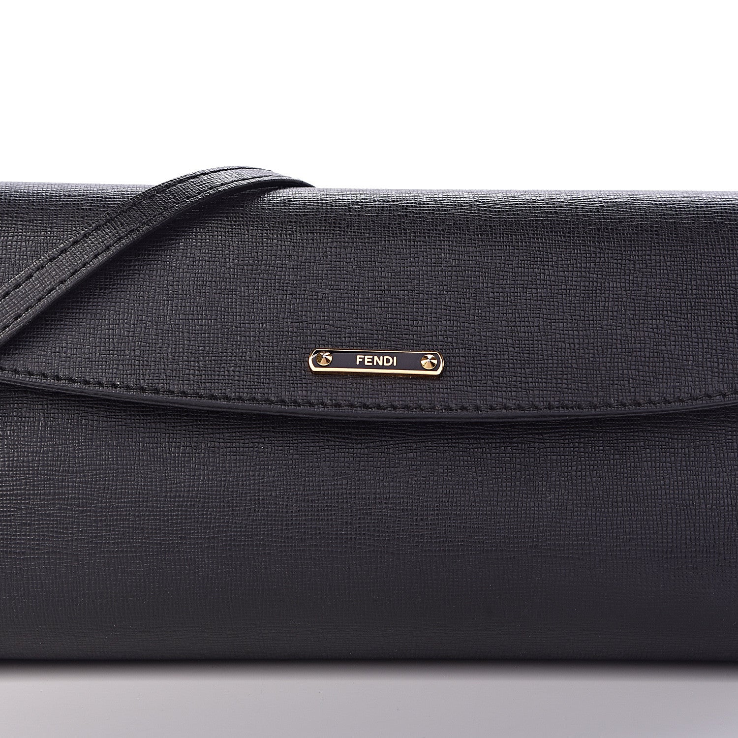 Fendi Vitello Elite Flap Crossbody Bag Black 9 of 11
