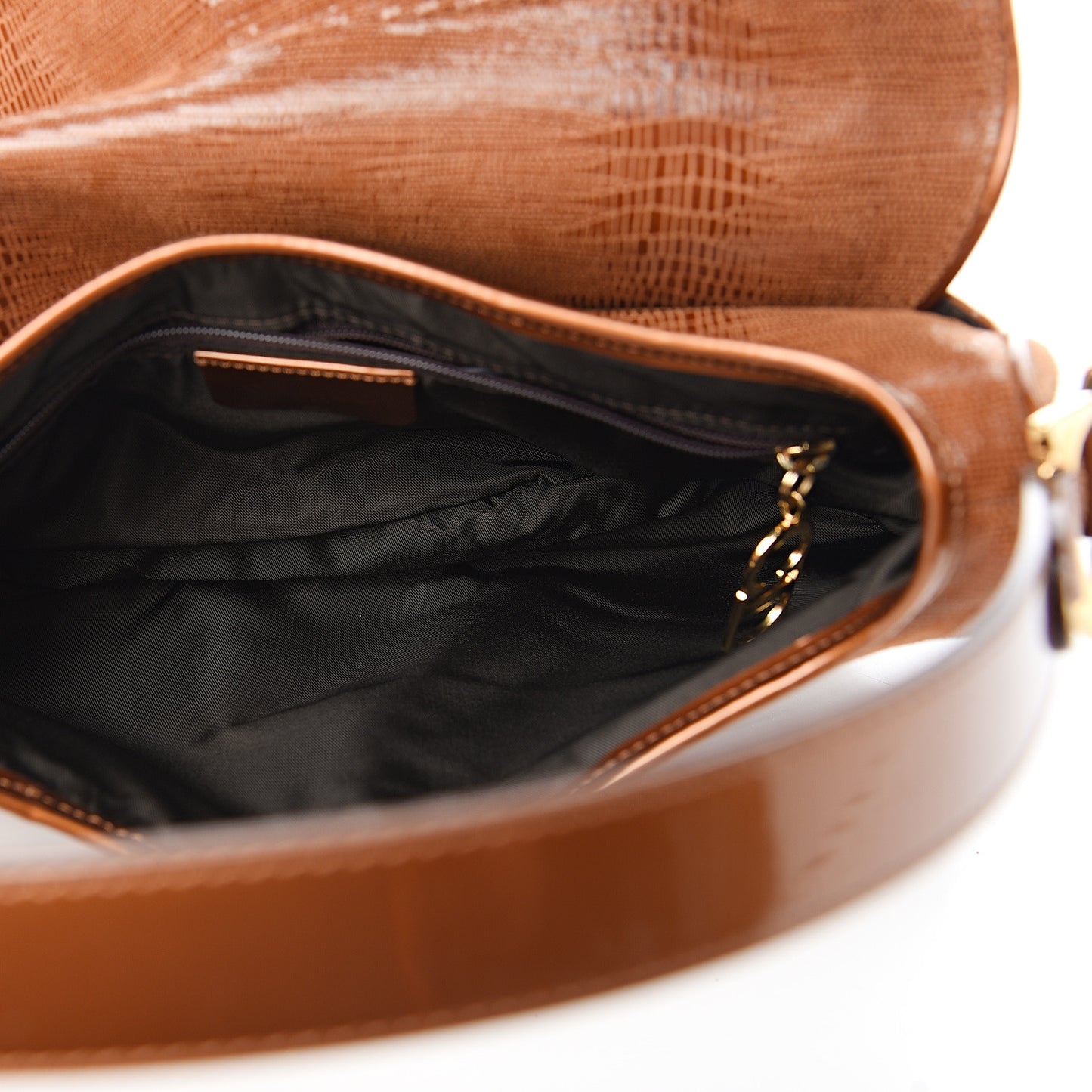 Lizard Double Saddle Bag Brown