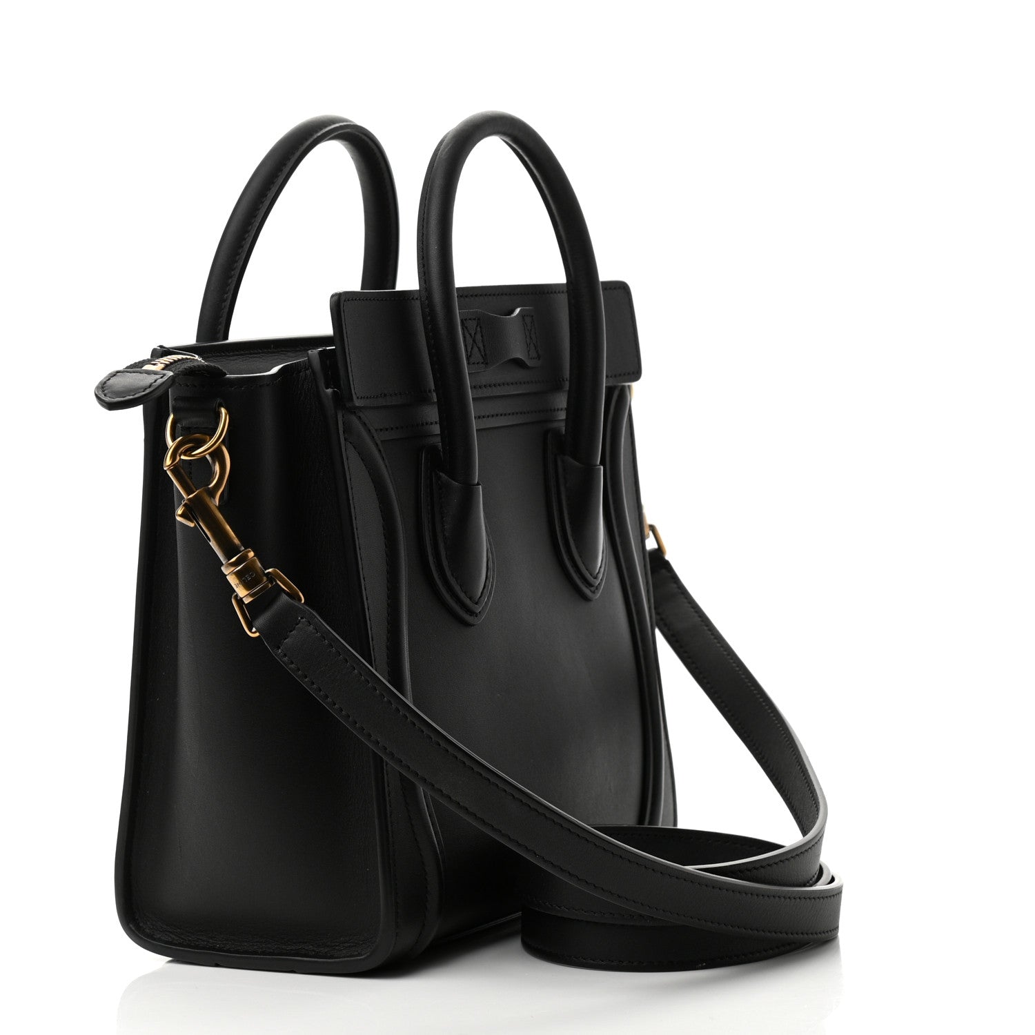 Celine Smooth Calfskin Nano Luggage Black 2 of 10