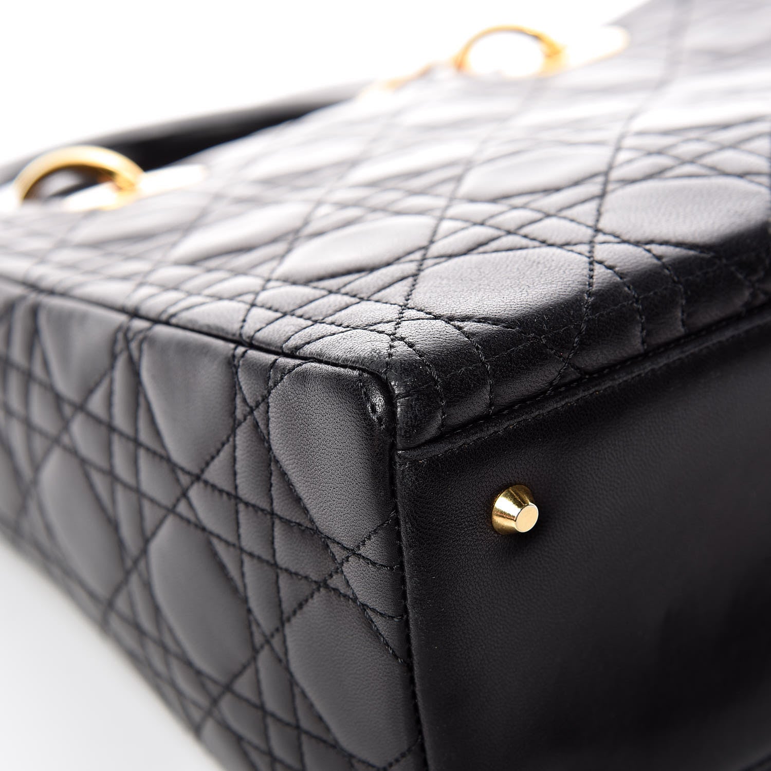 Christian Dior Lambskin Cannage Medium Lady Dior Black 10 of 14