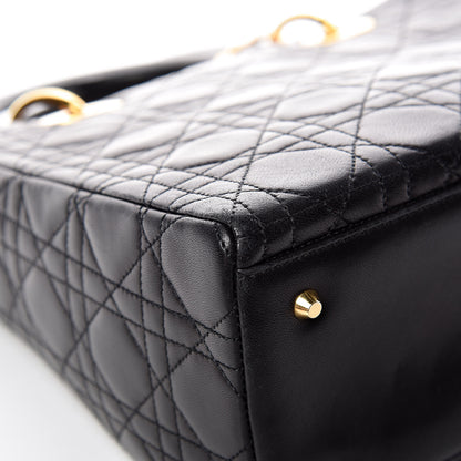 Christian Dior Lambskin Cannage Medium Lady Dior Black 10 of 14
