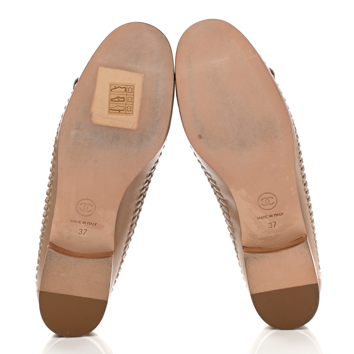 Chanel Lambskin Braided Kangaroo Mocassin Loafers 37 Light Beige 5 of 7