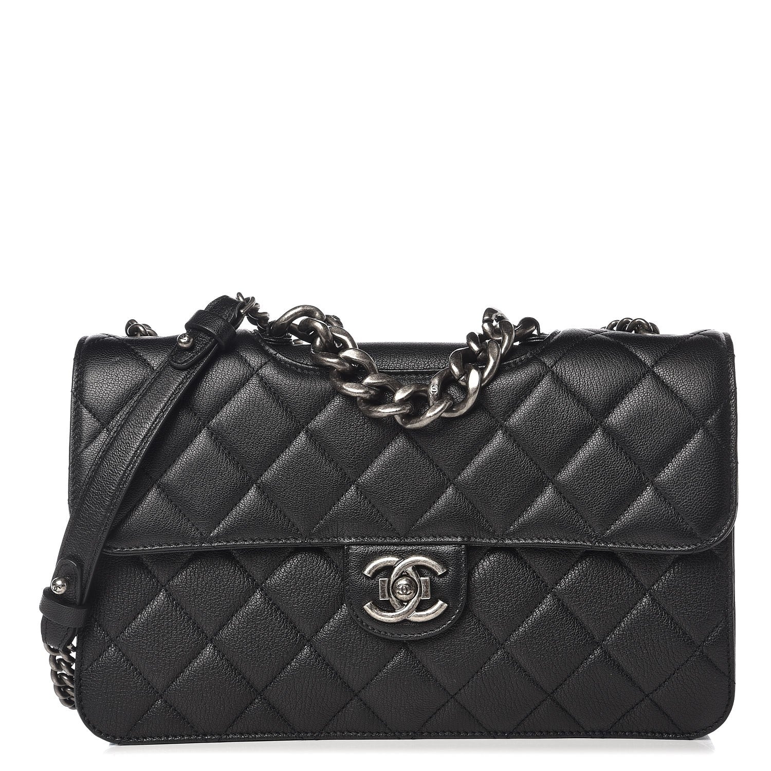 Chanel Goatskin Quilted Large Perfect Edge Flap Black 1 of 8