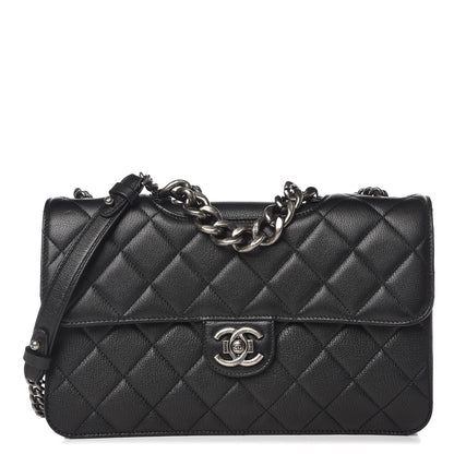 Chanel Goatskin Quilted Large Perfect Edge Flap Black 1 of 8