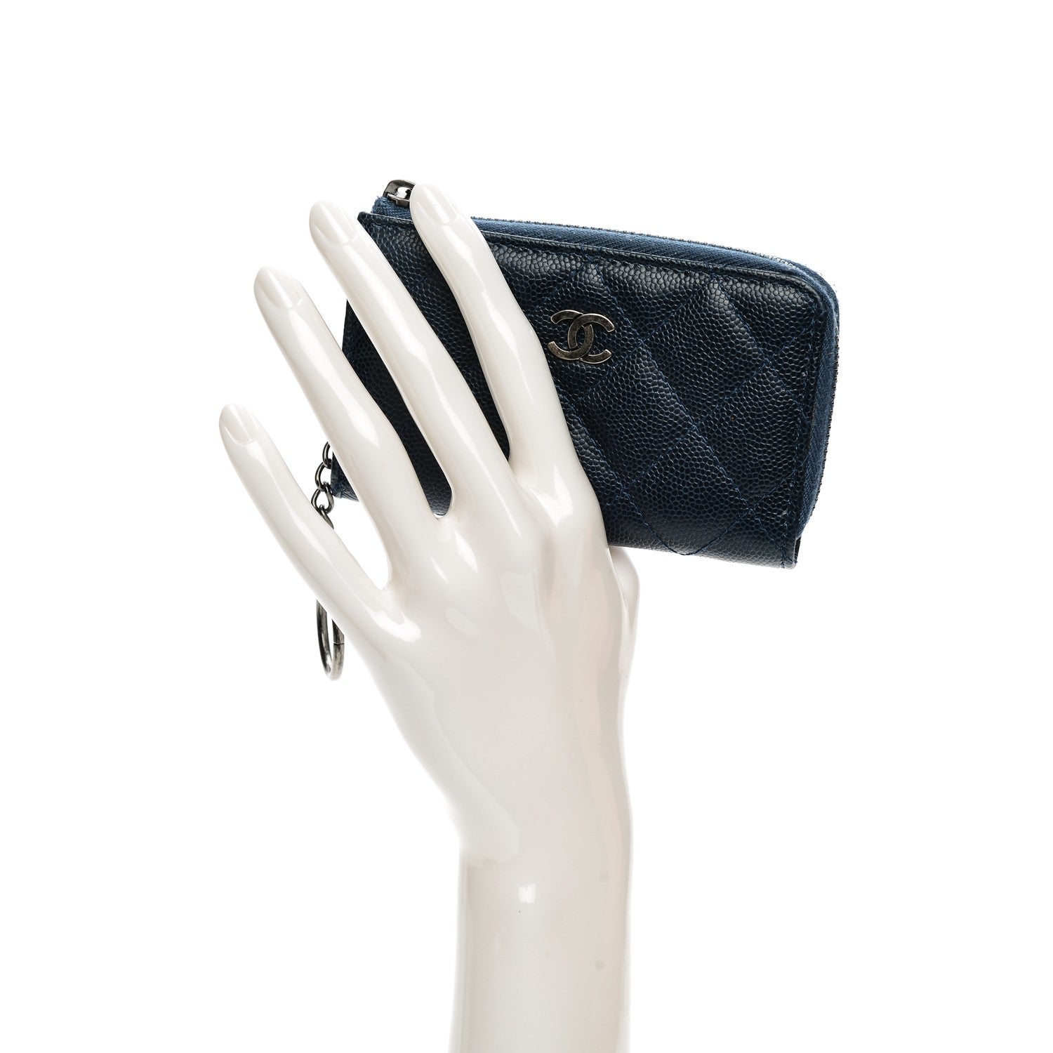 Chanel Caviar Quilted Key Holder Case Navy 2 of 8