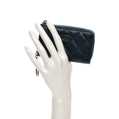 Chanel Caviar Quilted Key Holder Case Navy 2 of 8