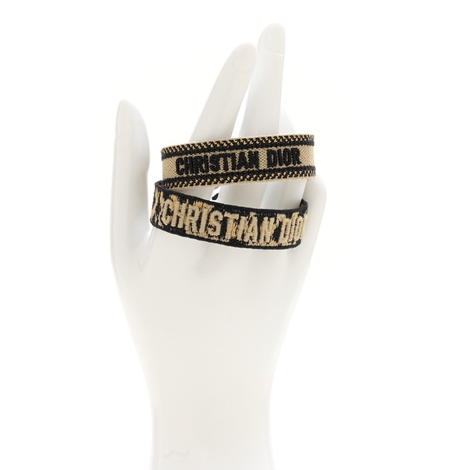 Christian Dior Woven Cotton Mizza Friendship Bracelet Set Beige