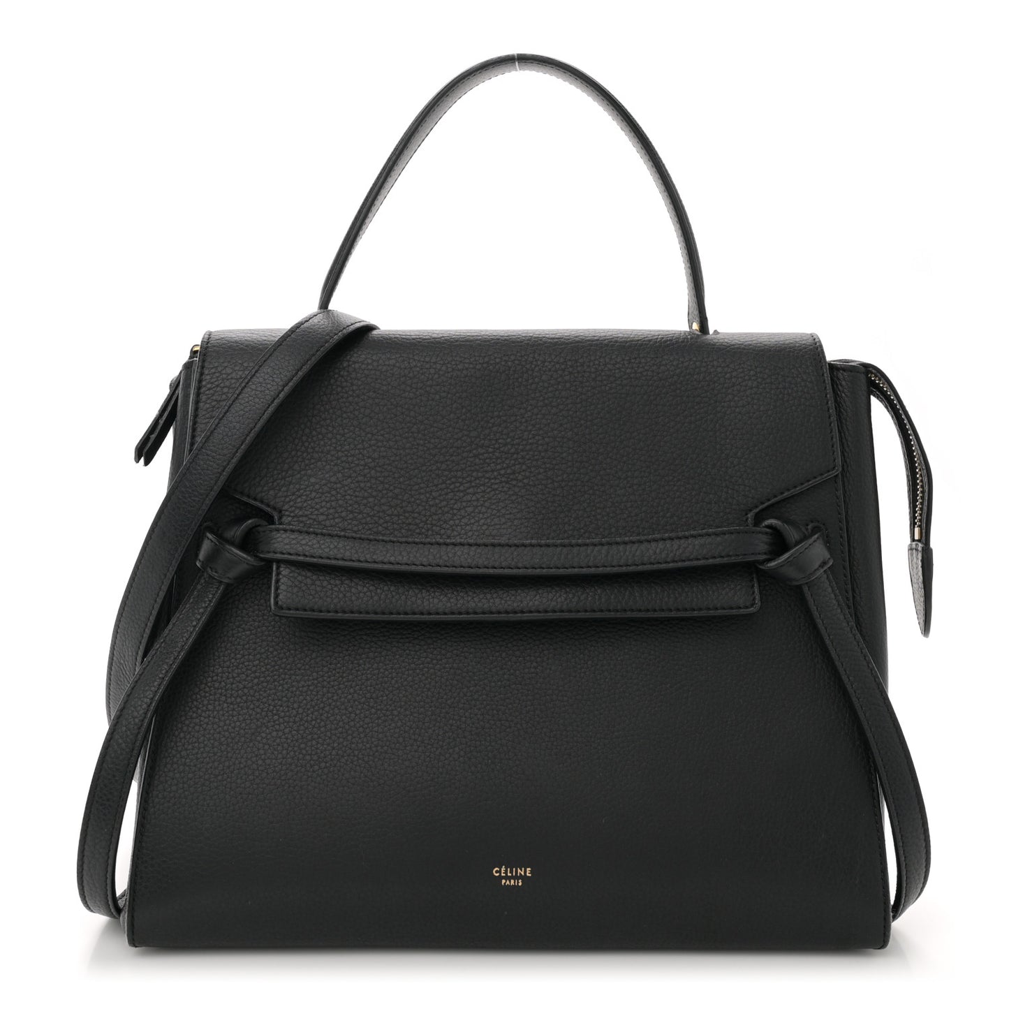 Drummed Calfskin Mini Belt Bag Black