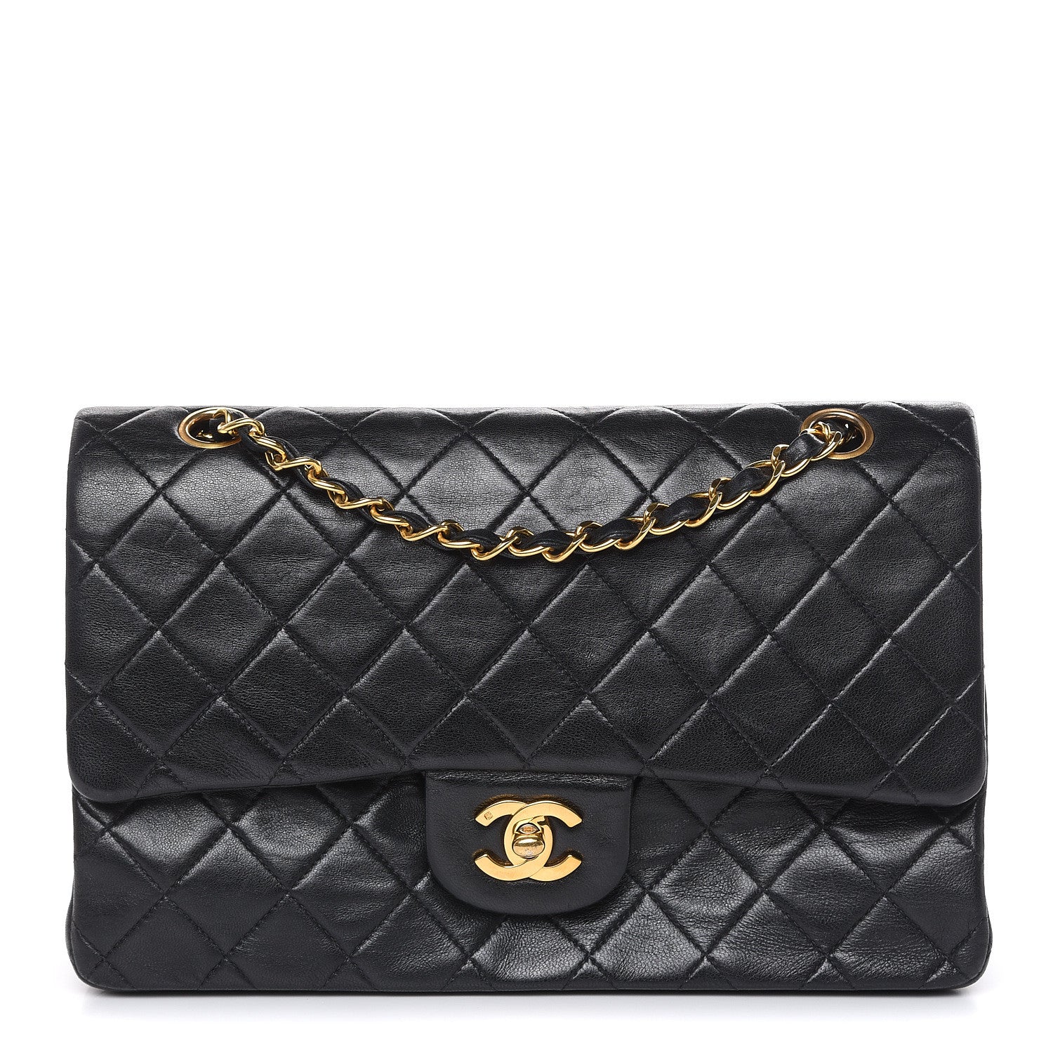 Chanel Lambskin Quilted Medium Double Flap Black 1 of 22