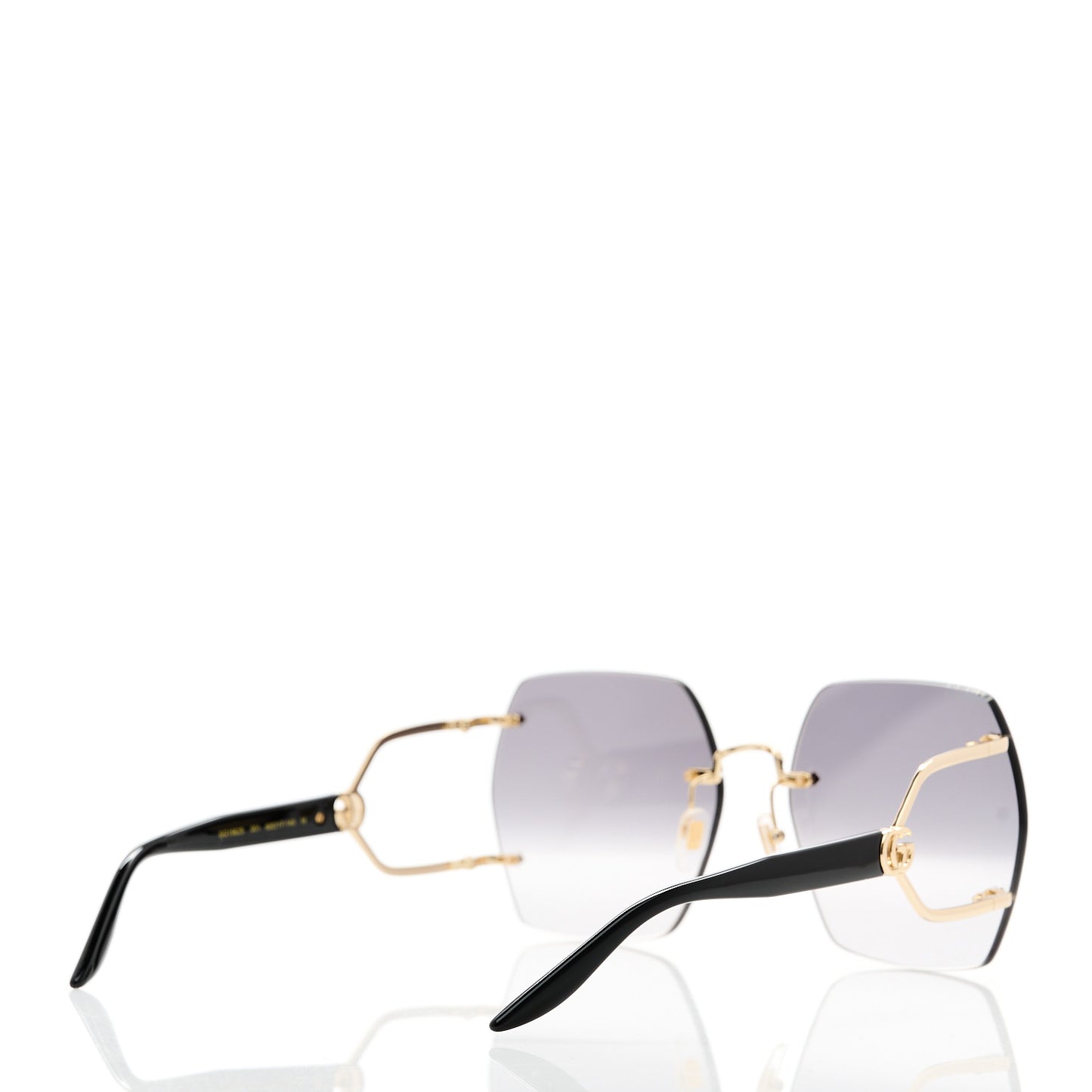 Metal Diapason Rimless Geometric Sunglasses GG1562S Black