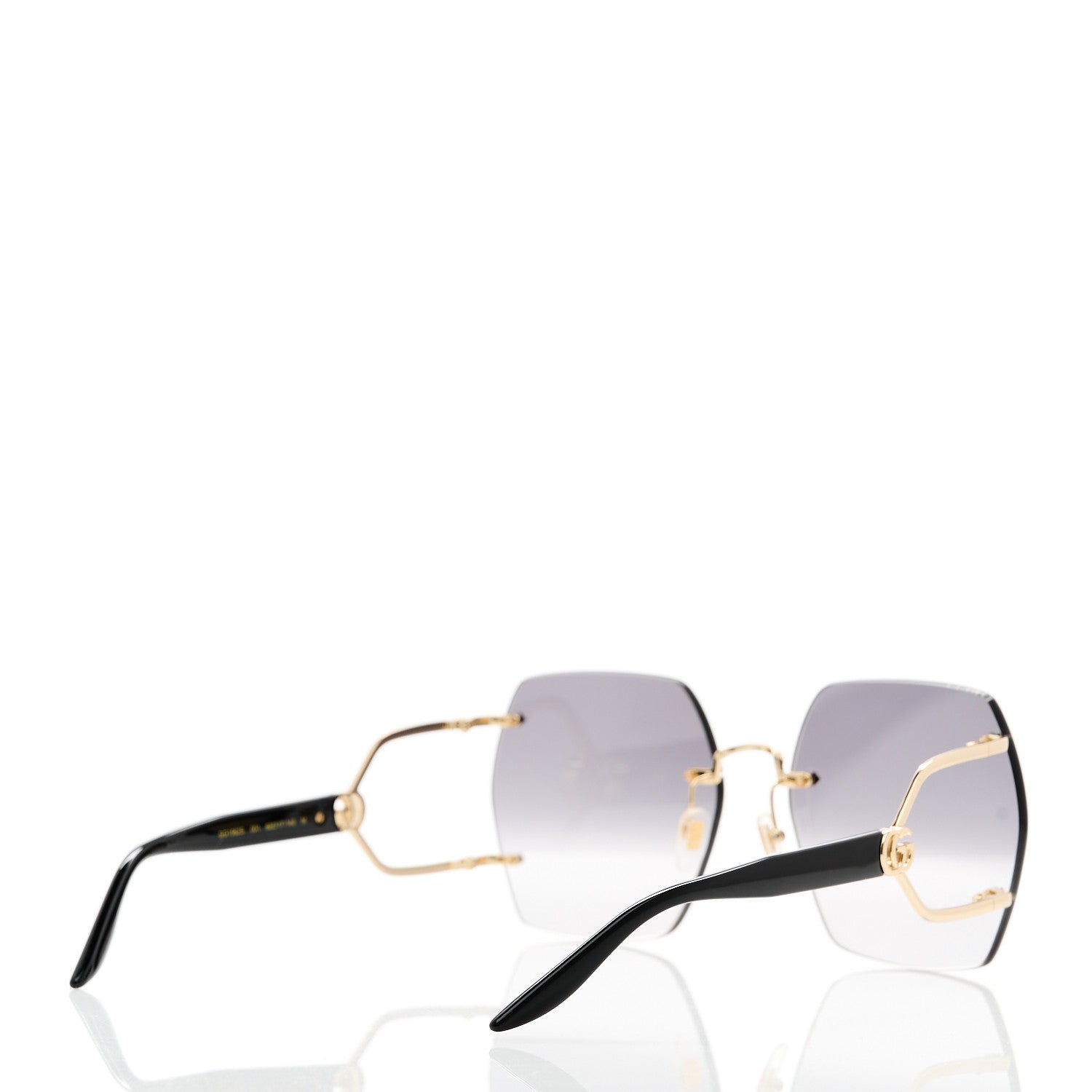 Gucci Metal Diapason Rimless Geometric Sunglasses GG1562S Black 4 of 8