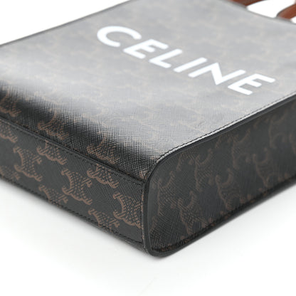 Celine Triomphe Canvas Calfskin Mini Vertical Cabas Tan 8 of 9