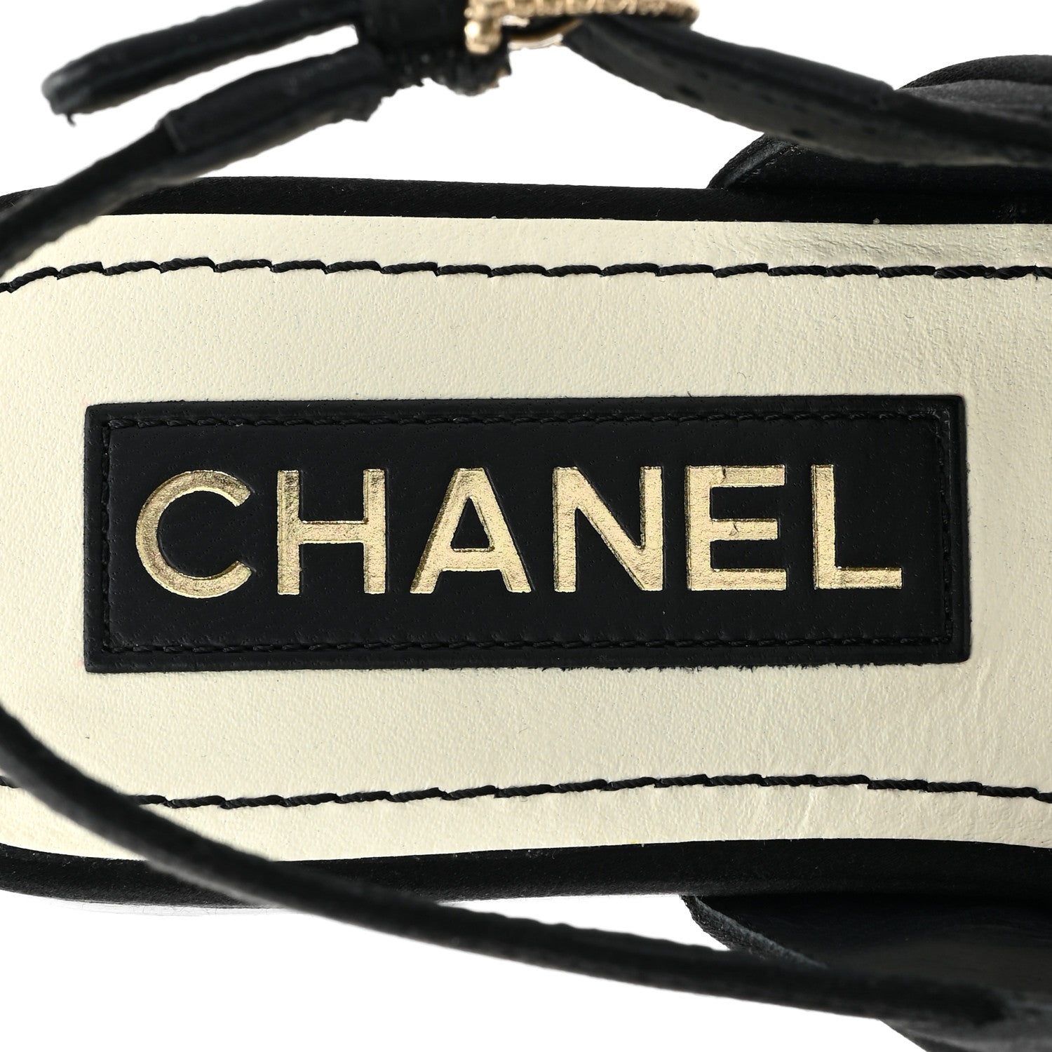 Chanel Satin Crystal CC Thong Sandals 35 Black 7 of 9