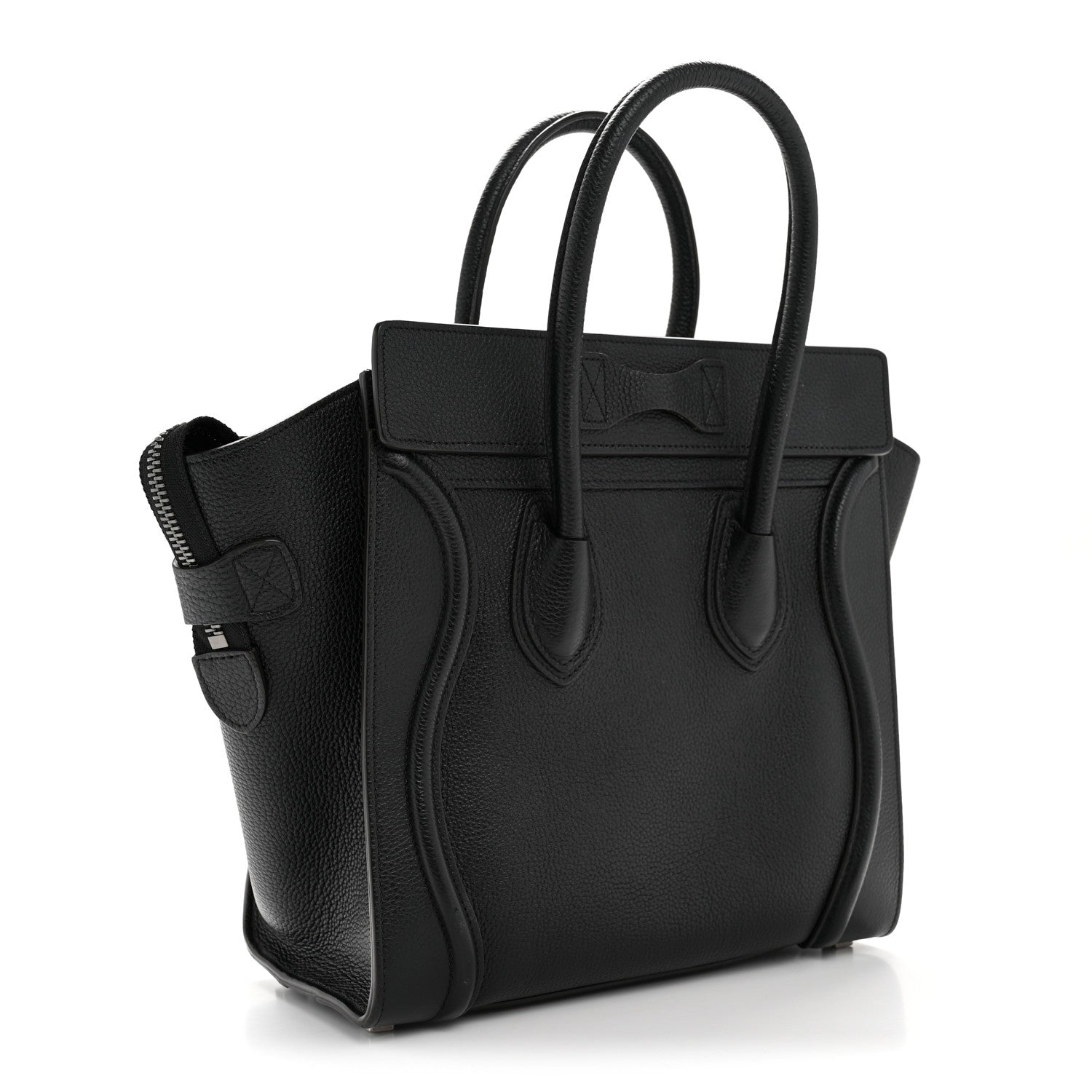 Celine Drummed Calfskin Micro Luggage Black 5 of 19